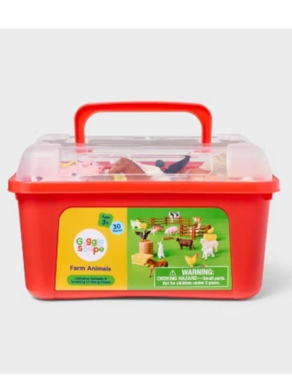 GIGGLESCAPE FARM ANIMAL FIGURES- 30 PIECE EDUCATIONAL PLAYSET-NEW IN BOX